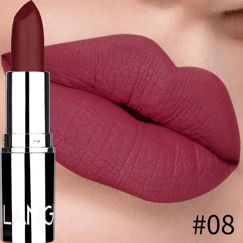 8-Color Velvet Matte Lipsticks - Waterproof & Moisturizing