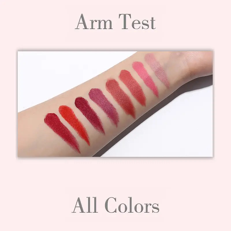 8-Color Velvet Matte Lipsticks - Waterproof & Moisturizing